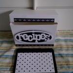 Recipe Box - Black And White Polka Dots